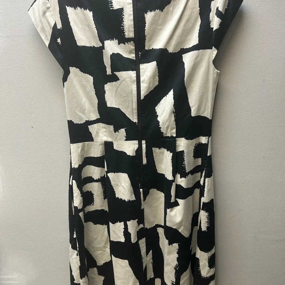 Kate Spade “Jane” Black and Cream Midi Dress